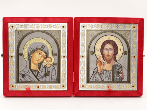 Складень (ERM) 15х18  бархат Вставка металл, КРАСНЫЙ №4