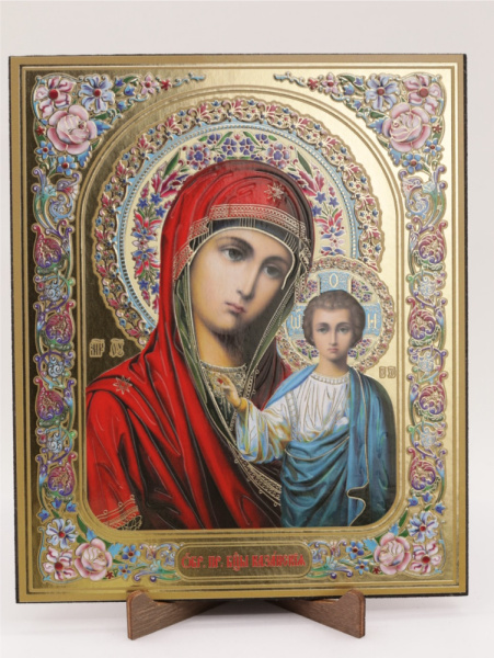 Икона на оргалите 15x18 (тисн), 001 КраснСиний тон, Казанская (2)