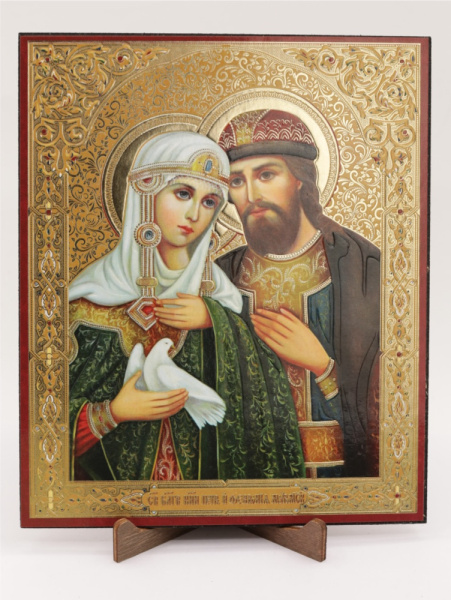 Икона на оргалите 15x18 (тисн), 006 Петр и Феврония (2)