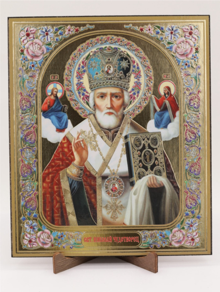 Икона на оргалите 15x18 (тисн), 001 Николай Чудотворец (2)