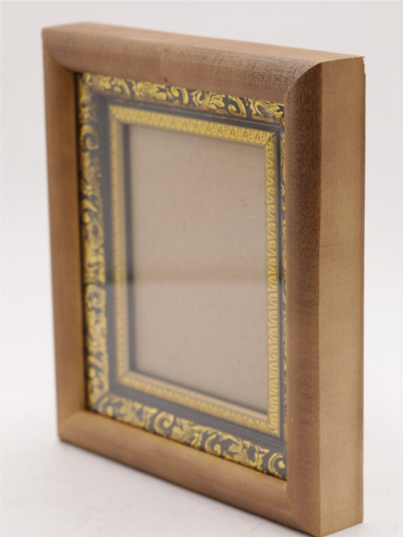 КИОТ под лик 11х13,5см (ERM) СВЕТЛОЕ дерево, ЗОЛОТОЙ багет (2)