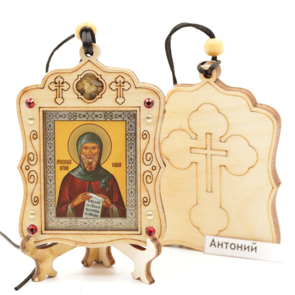 Авто икона (ERM) с подставкой 4х3,5см, Антоний