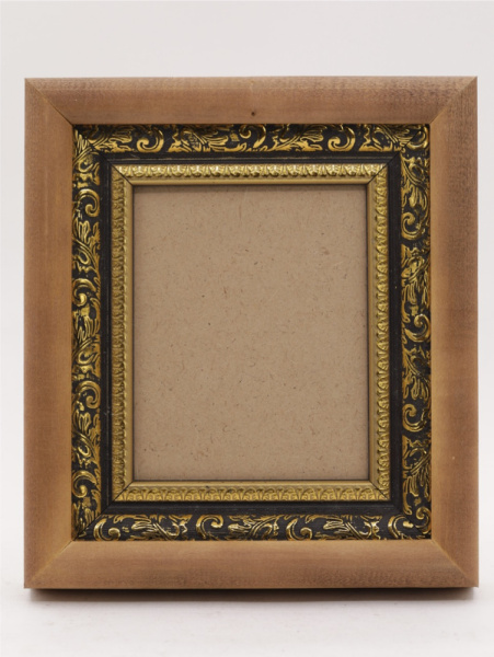 КИОТ под лик 11х13,5см (ERM) СВЕТЛОЕ дерево, ЗОЛОТОЙ багет